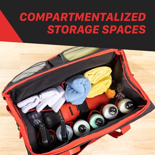 Car Detailing Organizer Bag Tote | Black 600D Oxford Fabric, Water-Resistant & Lightweight | Professional Auto Detailing Tool Bag with Multiple Pockets for Car Care & Garage Storage - view 6
