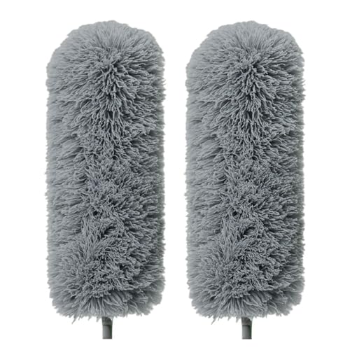 2X Replacement Heads for Microfiber Feather Duster, Grey