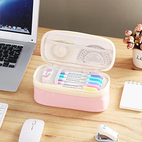 Large Pencil Case for Girls Kids Teens Big Zipper Pencil Pouch Pink - view 7