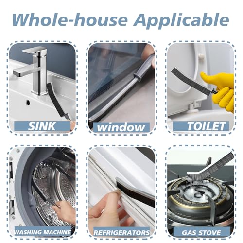 Crevice Cleaning Brush Magic Brush Tool, Bathroom Tile Groove Gap Radiator Window Sink Alloy Cleaning Scrubbing Brushes with Long Handle, Thin Cleaning Supplies for Home Kitchen Narrow Corners - view 5
