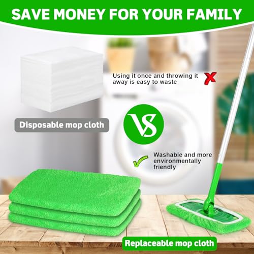8 Pack Reusable Microfiber Mop Pads Compatible with Swiffer Sweeper - view 5