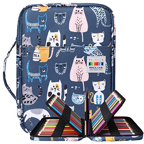 Coloring Pencil Case 220 Slots Pencils/Gel Pens Organizer Waterproof Travel Case Zipper Carrying Portable Pencil Markers Pen Holder Bag for Painter Writers