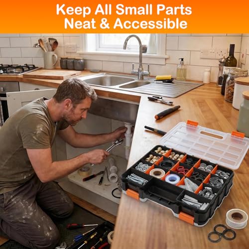 Double Side Small Parts Organizer Hardware Storage for Screws Nuts - view 6