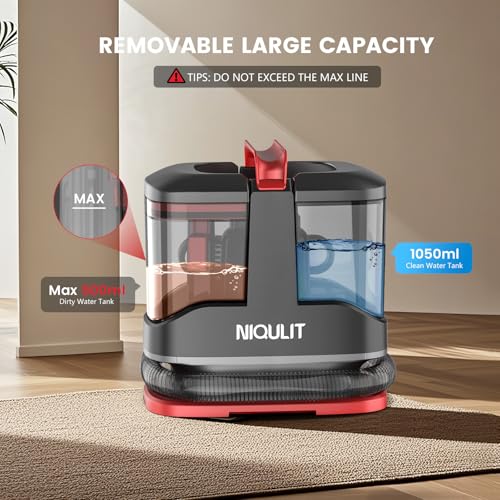 Portable Carpet & Upholstery Cleaner Machine, 15Kpa Strong Suction Spot Cleaner for Sofa, Car Seats, Pet Stains, Rugs – Carpet Cleaning Machine with Dual Brush Heads & Self-Cleaning System - view 3