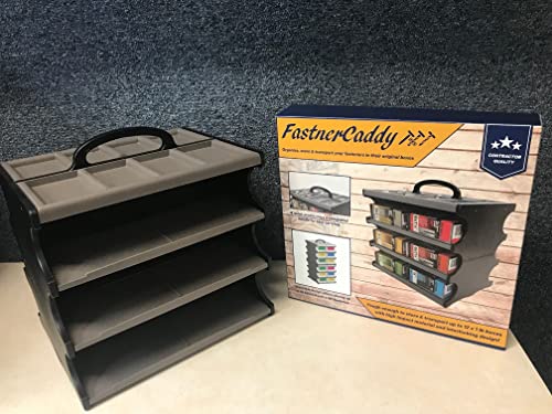 Fastner Caddy - Portable Hardware Organizer With Handle - Stackable Screw Storage - Fits Up To 12 Standard 1lb Boxes of Screws, Nails, & Other Fasteners - Workbench Organization Bins - view 5