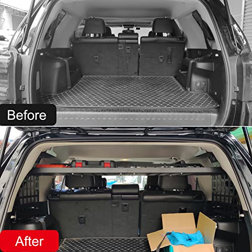 Rear Cargo Rack Basket for Toyota 4Runner 2010-2024 Car Accessories Interior Luggage Carrier Modular Storage Panel Trunk Shelf Hanging Boards Organizer Kit Black Aluminum Alloy (Center) - view 2