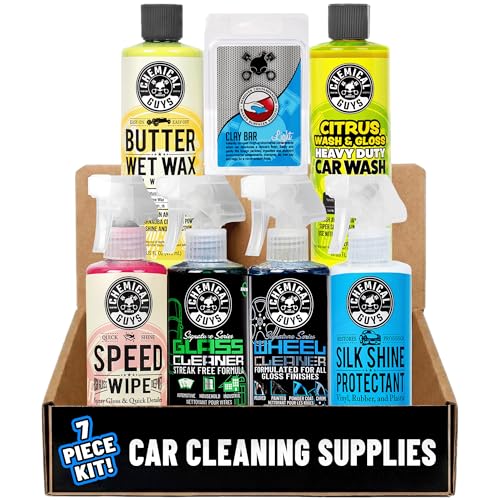 7-Piece Starter Car Care Kit, Wash, Wax & Interior Cleaning