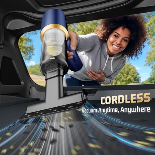 Cordless Handheld Car Vacuum Cleaner: 7-in-1 & 16000Pa Suction - Aqua Blue - view 7