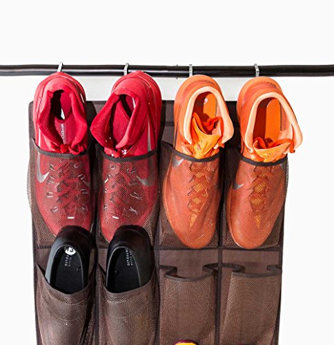 Roomganize Large Over the Door Shoe Organizer for Mens Sneakers (Bison brown) - view 7