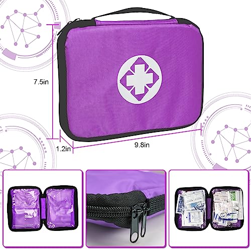 First Aid Kit 300PCS Car Home Camping Essentials Purple - view 7