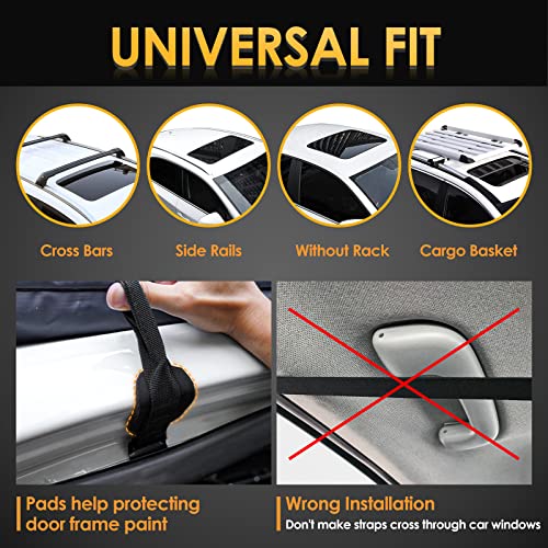 Car Rooftop Cargo Carrier Bag, 100% Waterproof Non-Rip 20 Cubic Feet Car Roof Bag for All Vehicles with/Without Rack, Includes Non-Slip Mat, Luggage Lock, 4 Door Hooks, Storage Bag - view 6