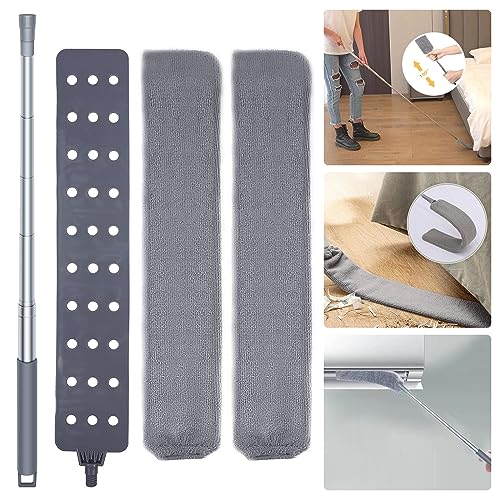 Emcgicc Retractable Gap Dust Cleaner, Microfiber Hand Duster, Under Fridge & Appliance Duster, Telescopic Dust Brush for Wet and Dry, Cleaning Tools for Home Bedroom Kitchen (55.2in, Grey) - view 4