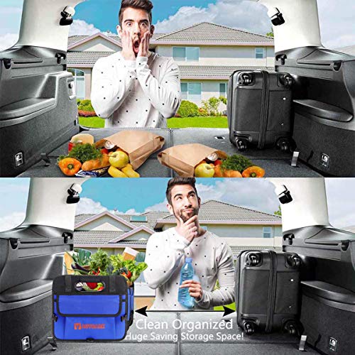 Multipurpose Car Trunk Organizer with Straps,Non-Slip Waterproof Bottom,Durable Collapsible Adjustable Compartments Cargo Storage,Upgraded Handle,AK-076 - view 5