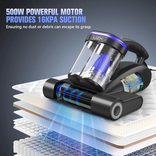 Mattress Vacuum with UV-C Light,Bed Vacuum Cleaner for Sofa,Crib,Couch - view 3