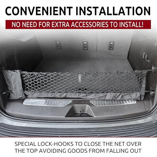 Envelope Style Trunk Mesh Cargo Net for GMC Yukon SLE SLT AT4 Denali 2021-2026 - Car Accessories - Premium Trunk Organizers and Storage - Cargo Net for SUV - Vehicle Carrier Organizer for GMC Yukon - view 2