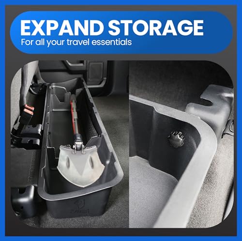 Underseat Storage Box Compatible with 2015-2026 Ford F-150; 2017-2026 F-250 F-350 SD Supercrew Cab, Black Rear Under Seat Storage Organizer Cargo Box | TG-CB5F2228 - view 4