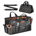 Tool Bag, 20 Inch, 33-Pocket Portable Large Tool Box Organizer Storage, Toolbox with Big Zipper, Adjustable Shoulder Strap, Water-Resistant Carry Toolbag, for Men Women Dad Husband Fathers Day