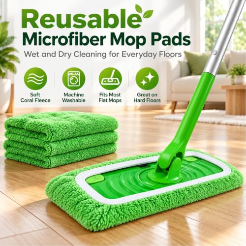 Mop Replacement Cloth Reusable Microfiber Pads for Wet Dry Floor Cleaning - view 2