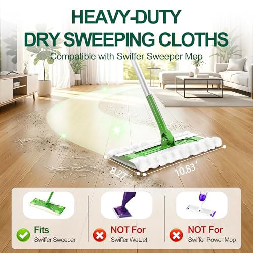 100 Count Heavy Duty Dry Sweeping Cloth, Swiffer Sweeper Refills - view 2