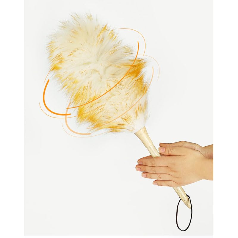 Lambswool Duster with Wooden Handle – Multipurpose Dusting Wand for Ceiling Fans, Blinds, Electronics & Hard-to-Reach Areas, Static-Free Cleaning Tool with Comfortable Grip - view 4