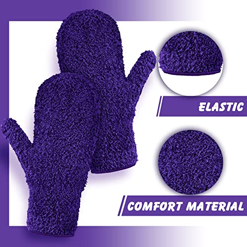 4 Pair Microfiber Dust Mitt, Black, Purple, Rose Red, Dark Blue - view 5