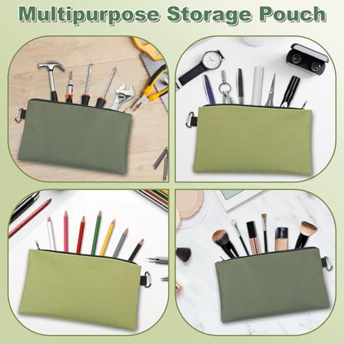 Tool Bag Zipper Pouch, 12.4×7.3 Inch Premium Tool Pouch with Carabiner, Utility Multipurpose Storage Organizer Bag for Tools, Stationery, Small Items (2 pack) - view 6
