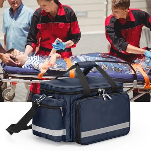 Medical Bag Empty First Aid Bag Emergency Responder Bag Professional First Aid Kits Storage with Inner Dividers and No-Scratch Bottom,Trauma Bag for Home Health - view 6