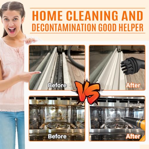 Handheld Steam Cleaner for Home Use, Multi-Purpose All Natural Steam Cleaner with 11pcs Accessories, Multi-Surface Steamer for Deep Cleaning Kitchen Bathroom Grout Tile Window Sofa Car (Orange) - view 3