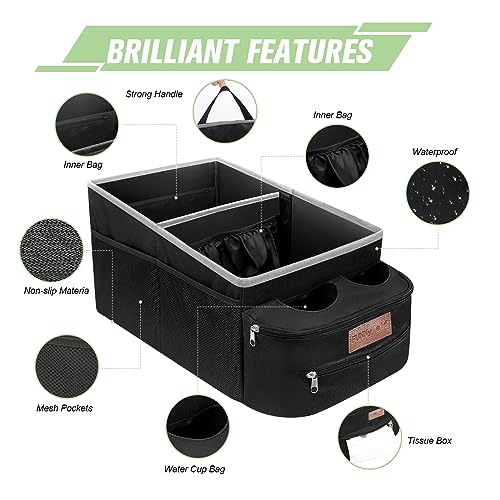 Car Seat Organizer with 4 Cup Holders(White) - view 3