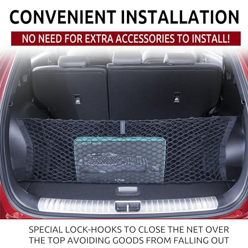 Envelope Style Automotive Elastic Trunk Mesh Cargo Net for Kia Sportage LX EX SX X-Line 2023-2026 - Premium Trunk Organizer and Storage - Luggage Net - Best Car Organizer for Kia Sportage - view 2