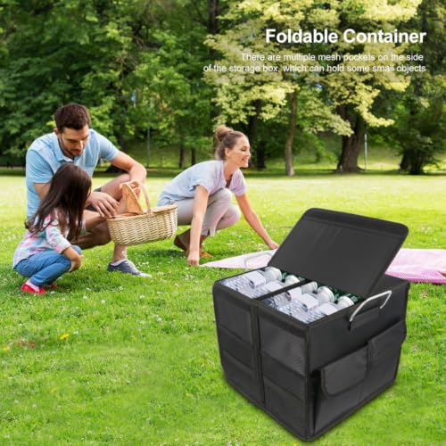 Foldable Car Trunk Storage Organizer 36l with Dividers and Mesh Pockets - view 5