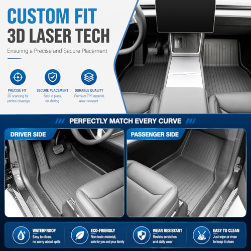 Tesla Model Y Juniper 2025-2026 13-Piece All-Weather Floor Mats & Double-Layer Center Console Organizer – Full Interior Protection & Smart Storage (Not for Standard) - view 6
