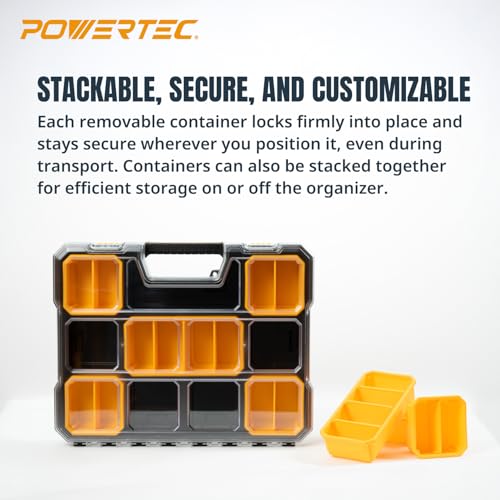Small Parts Organizer & Tool Box – 20 Compartments, IP65 Water & Dust Protection, Stackable Storage with Interlocking Latch, Removable Bin, Divider, Clear Lid, Portable Design, 2PK (72366-P2) - view 5