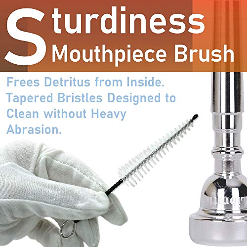 Trumpet (Cornet) All-Inclusive Care Kit w/Instructions: Valve Oil+Slide Grease+Cleaning Cloth+Mouthpiece/Valve/Bore Brushes, Giftable Handy Case, Time to Clean & Extend Life of Your Trumpet! - view 5