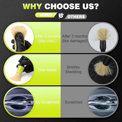 10PCS Car Detailing Brush Set,Boars Hair Detail Brush Kit(Green) - view 7
