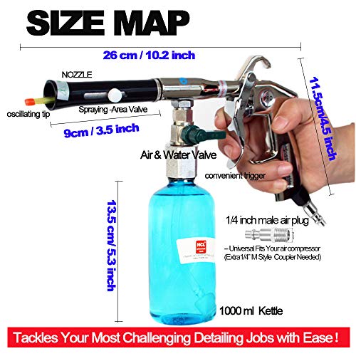 Car Cleaning Kit, Car Cleaning Gun, Car interior Cleaner, Pneumatic Car Wash Gun Spray Gun, Car Detailing Kit, Dust Remover/Upholstery Cleaner, Car Care Essentials (1/4'' NPT Air Plug) - view 6