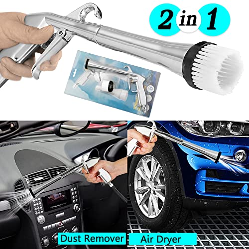 Car Cleaning Gun High Pressure Car Cleaning Tool Air Blow Gun Car Detailing Kit Interior Cleaner Air Duster Blower Gun Pneumatic Air Compressor Auto Detailing Tool for Car Upholstery (Black) - view 7