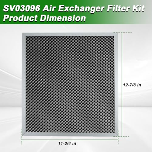 2-Pack Air Exchanger Filter 12-7/8 x 11-3/4 x 3/4 Inches Compatible with Broan ERV100HC HRV100H Ventilation System Replace#: SV03096 - view 2