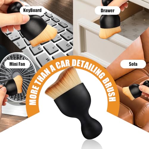 Microfiber Car Detailing Brush – Dual Use for Wet & Dry Cleaning, Soft Bristles Interior Duster for Dashboard, Air Vents, Leather Seats, and Home Use - view 3