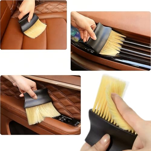2PCS Car Detailing Brush Set, Car Interior Brush, Automotive Interior Dusting Brush, Car Interior Cleaning Brush, Car Cleaning Brushes Duster, Dusting Tool for Automotive - view 5