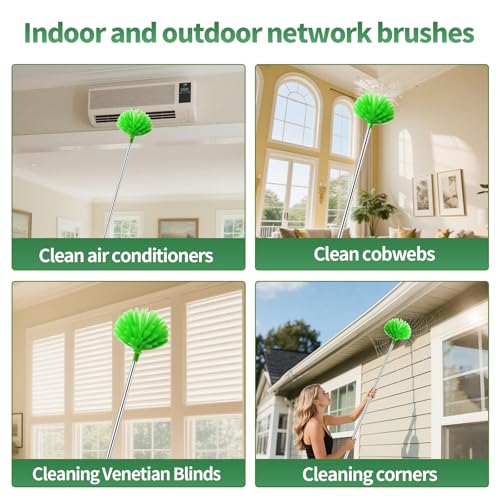 Dusters for Cleaning extendable Long Handle，Webster Cobweb Duster with Extension Pole，Spider Web Remover Brush with Pole，Outdoor Web Cleaner Outside for use on Ceilings, cabinets, Walls, Light - view 6