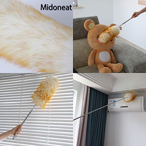 Lambswool and Microfiber Duster, 2 Counts, Long Reach/Extendable Duster Up to 86" for Cleaning High Ceiling Fan, Interior Roof, Cobweb, Keyboard, Furniture - view 5