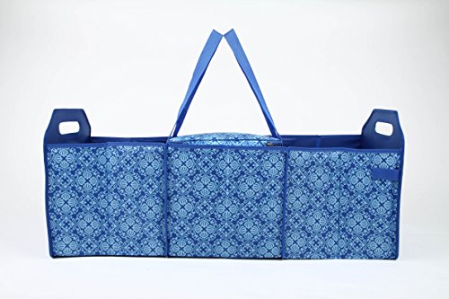 Insulated Trunk Organizer with Dividers (Blue Medallion)