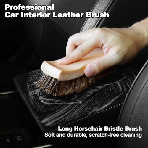 10PCS Car Cleaning Kit, Car Detailing Kit Interior Cleaner, Long Bristle Horse Hair Leather Cleaning Brush, Car Detailing Brushes, Microfiber Cloth & Applicator, Car Cleaning Supplies for Interior - view 2