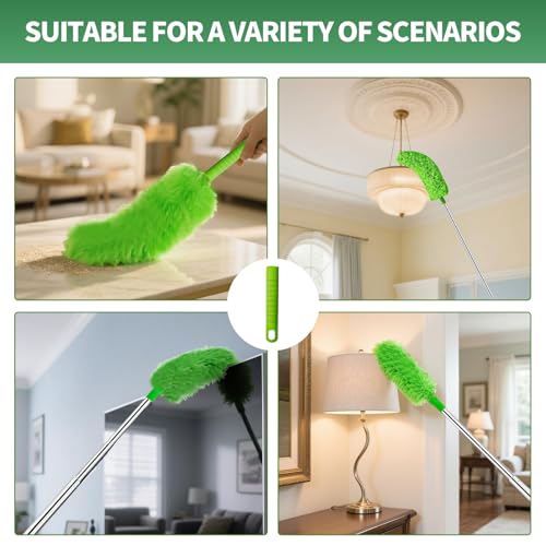 Dusters for Cleaning extendable Long Handle，Webster Cobweb Duster with Extension Pole，Spider Web Remover Brush with Pole，Outdoor Web Cleaner Outside for use on Ceilings, cabinets, Walls, Light - view 5