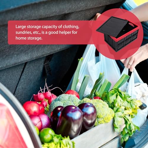 30l Foldable Plastic Car Trunk Storage Box with Cover, Two-tone Organizer - view 5