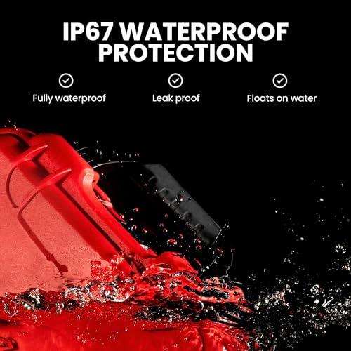 905 Waterproof First Aid Case Empty – Durable, Medical First Aid Organizer Case, IP67-Rated, Dustproof, Impact-Resistant, and Floats (9.4" x 7.4" x 5.5") – Red - view 3