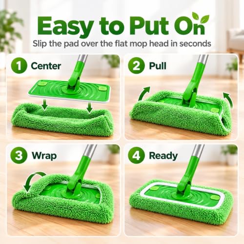 Mop Replacement Cloth Reusable Microfiber Pads for Wet Dry Floor Cleaning - view 6
