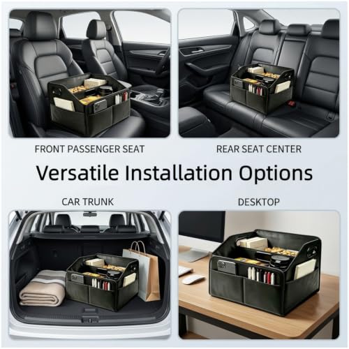 Car Storage Organizer, Foldable Car Seat Organizer with Removable Divider - view 4