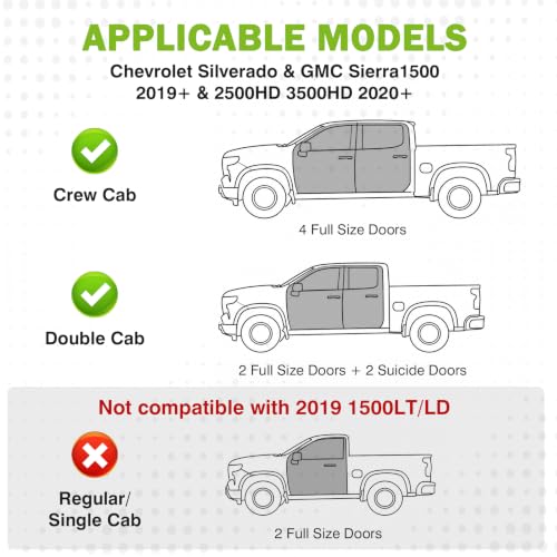 Under Seat Storage for 2019-2026 Chevy Silverado 1500/GMC Sierra 1500 & 2020-2025 Silverado/Sierra 2500HD/3500HD, ABS 6PCS Kit with Mesh Pocket & Inner Bin, Silverado Accessories Black - view 2